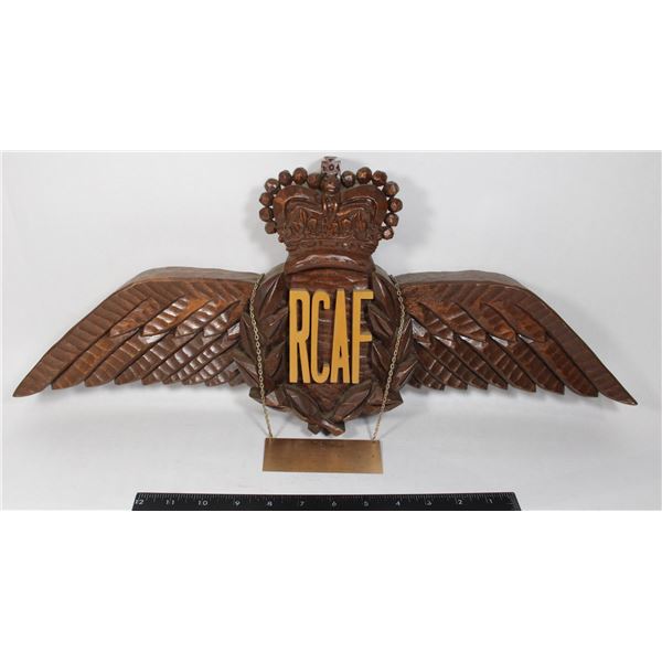 #821 General Lett RCAF Wood Presentation Plaque