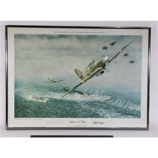#829 Attack on E Boat WW2 Signed Framed Print