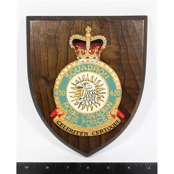 #838 430 Squadron Royal Canadian Air Force Plaque