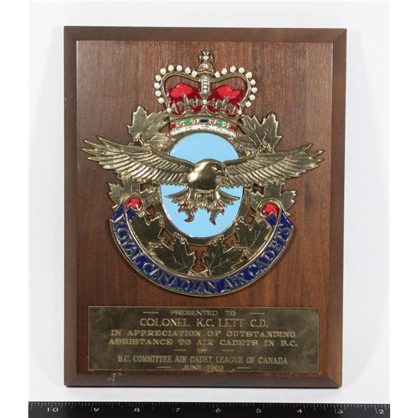 #847 Royal Canadian Air Cadets 1969 Plaque