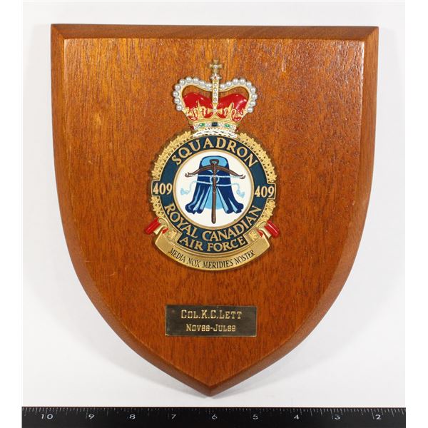 #850 409 Squadron Royal Canadian Air Force Plaque