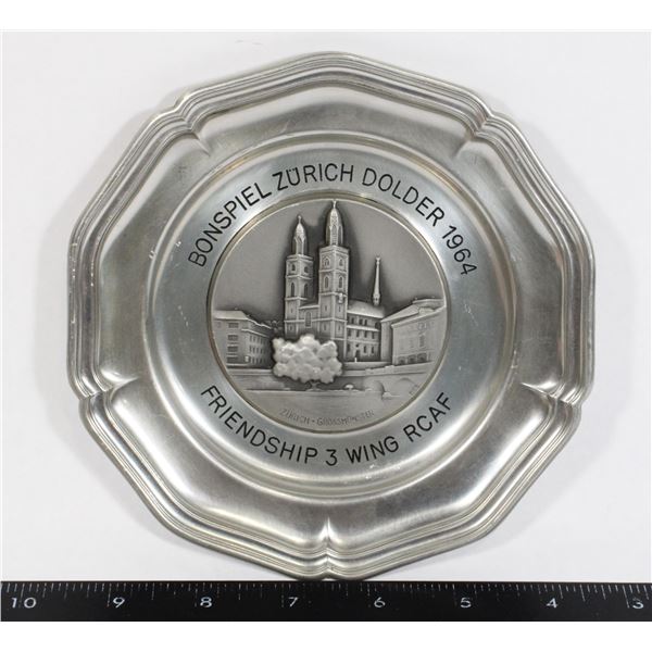 #852 1964 Swiss Military Plaque 3 Wing RCAF