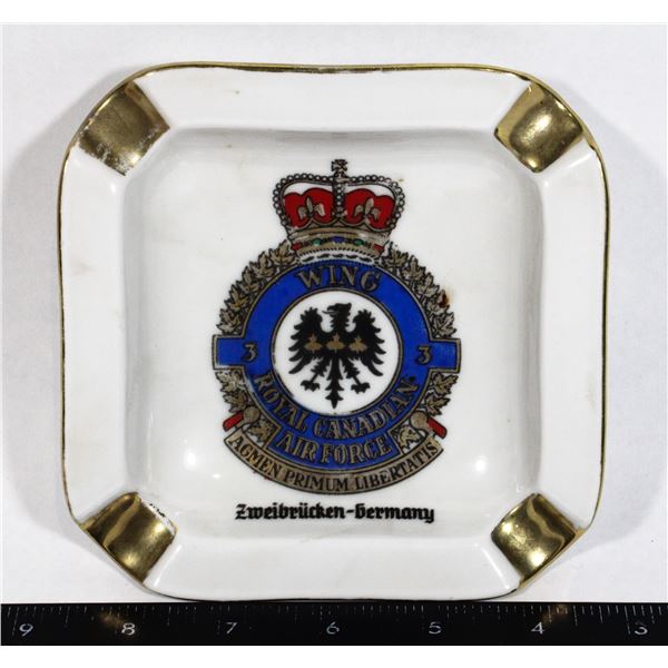 #853 3 Wing RCAF Cigarette Ashtray  Porcelain
