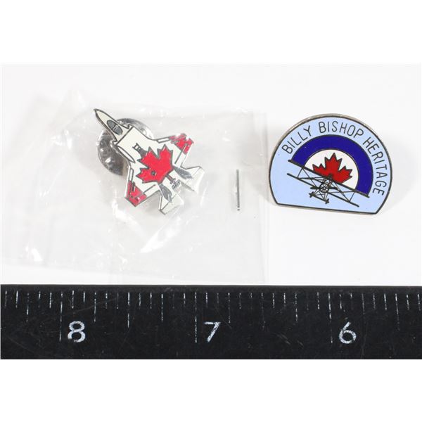 #891 Lot of 2 Canadian Pins RCAF Billy Bishop