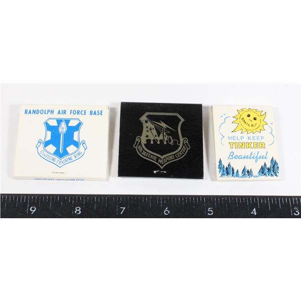 #900 Lot of 3 Cold War USAF Matchbooks including