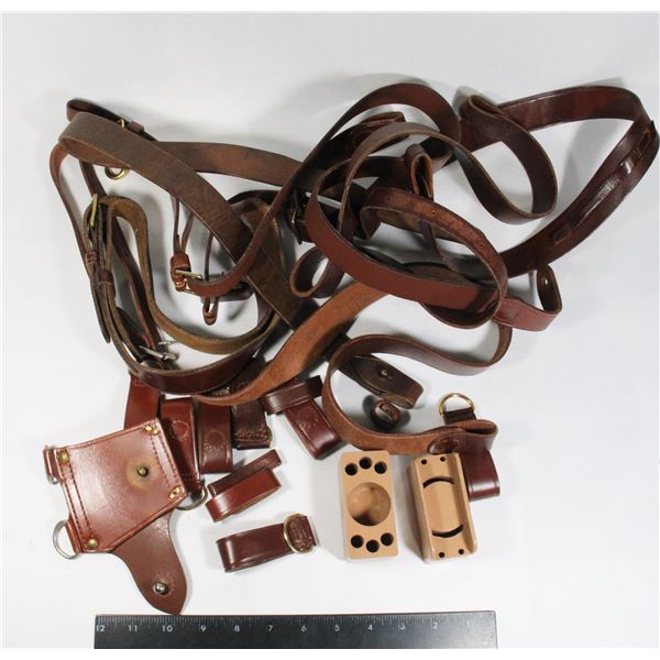 #921 Large Lot RCMP Sam Brown Belt Accessories