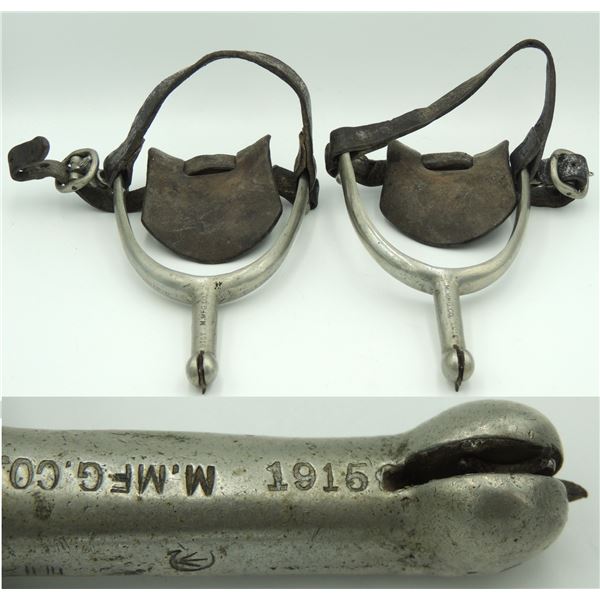 #948  WW1 Canadian Military Spurs Marked C-> 1915