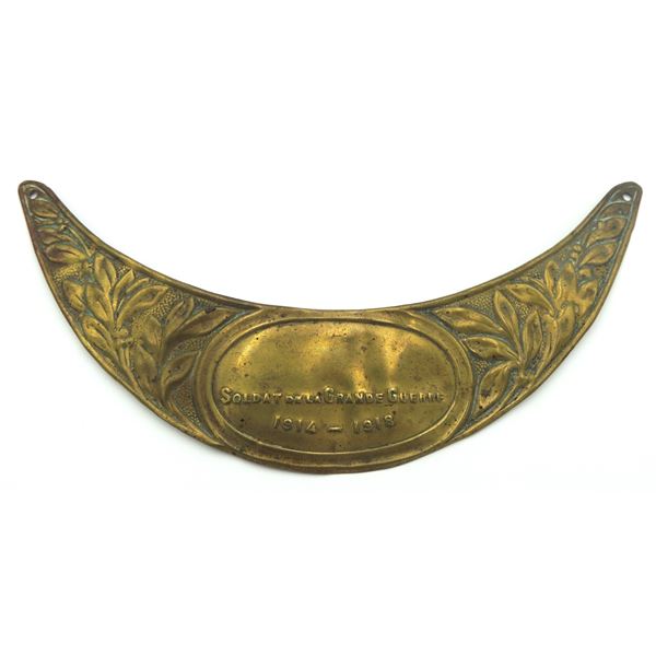 #950 WW1 French Helmet Souvenir Plaque  1914 1918