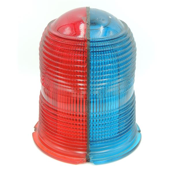 #963 1900's Aircraft Runway Glass Blue/Red Light