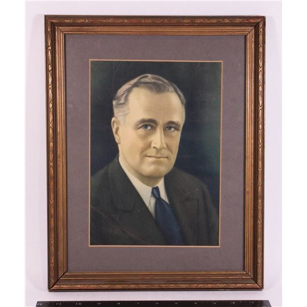 #986 WW2 US Franklin D. Roosevelt Framed Picture