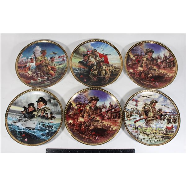 #989 Lot of 6 Canada Remembers 1996 WW2 Plates