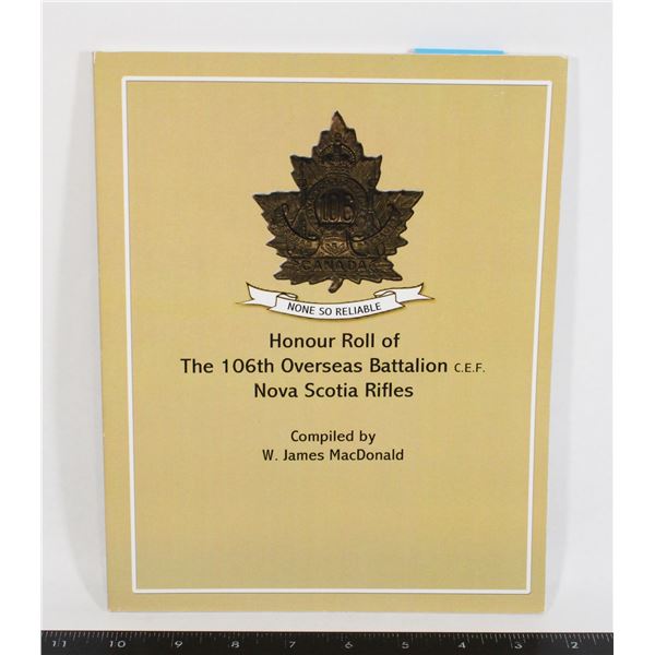 #1015 Honour Roll 106th CEF Nova Scotia Rifles