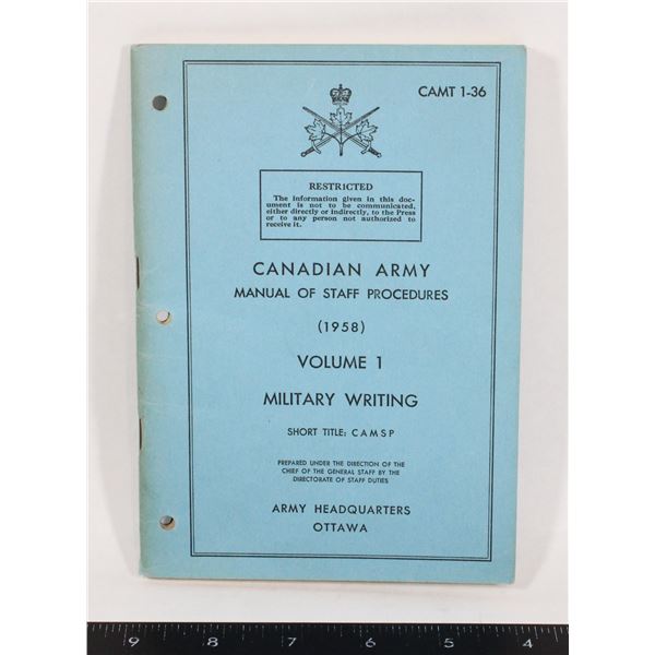 #1119 Canadian Army Manual of Staff Procedures