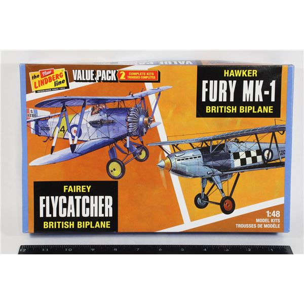 #1228 Lindberg 1:48 2 Pack British Biplanes Boxed