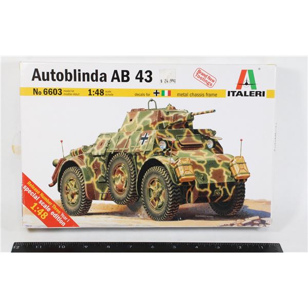 #1237 Italeri 1:48 Model Kit Autoblinda AB 43 WW2