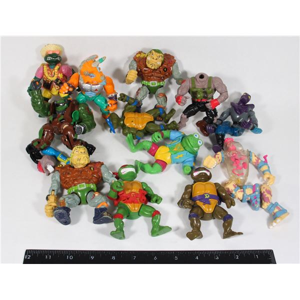 #1334 Playmates TMNT Lot of 12 Action Figures Worn
