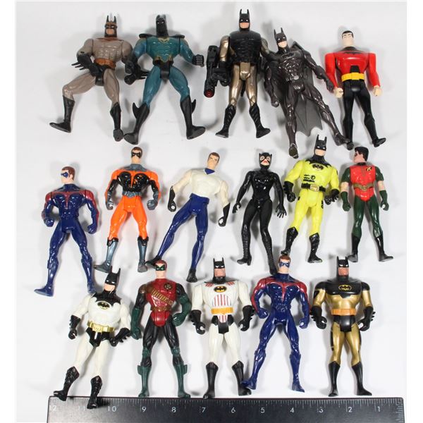 #1338 Lot of 16 1990's Batman Action Figures with