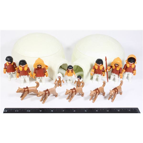 #1377 Playmobil 3465 Igloo 1985 Set Lot + Figures