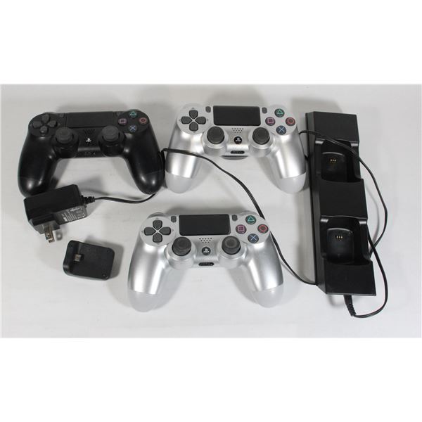#1399 Lot 3 Sony Playstation 4 PS4 Controllers w/