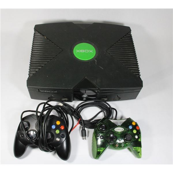 #1403 Microsoft Xbox System Untested + Controllers