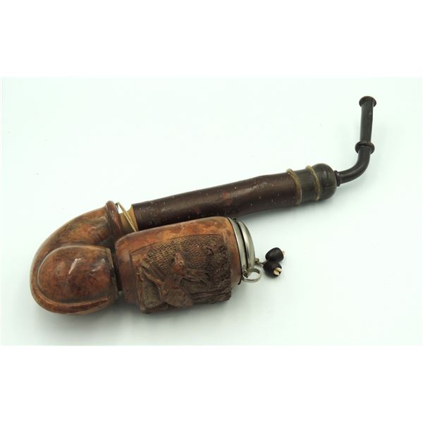 #1510 Thurna Bruxers Antique Stag Hunting Pipe