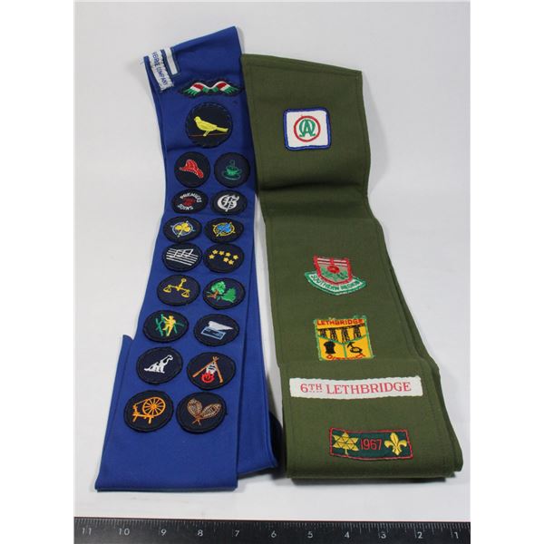 #1543 2 Lethbridge Alberta Scouts Sash w/ Badges