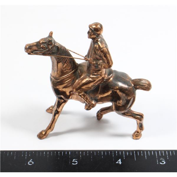 #1582 Brass Horse Jockey Racing Figure Japan