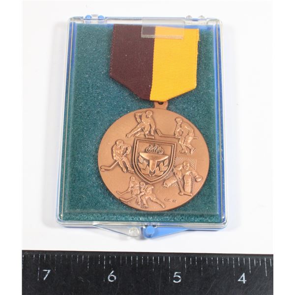 #1584 1982 Hockey Medal in case unmarked