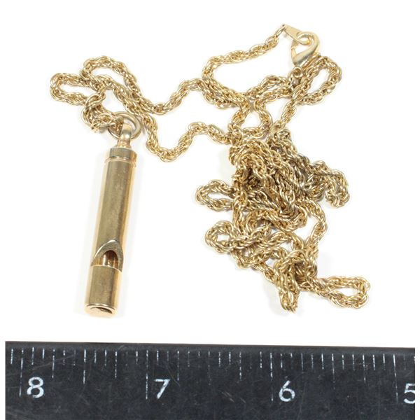 #1594 Vintage Costume Jewelry Necklace + Whistle