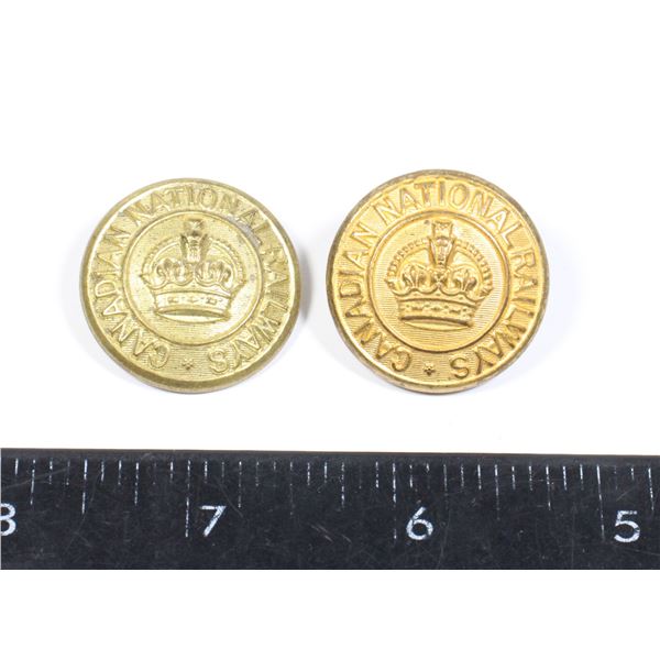 #1596 2 Canadian National Railwas 1940's Buttons