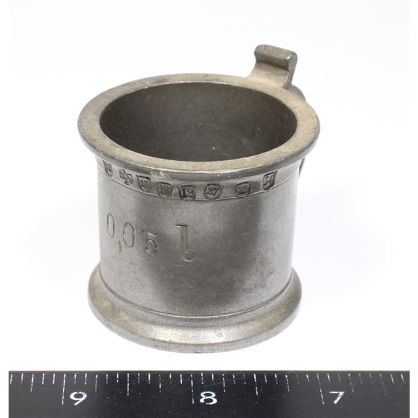 #1598 German Measuring Cup Reichszinn 1887