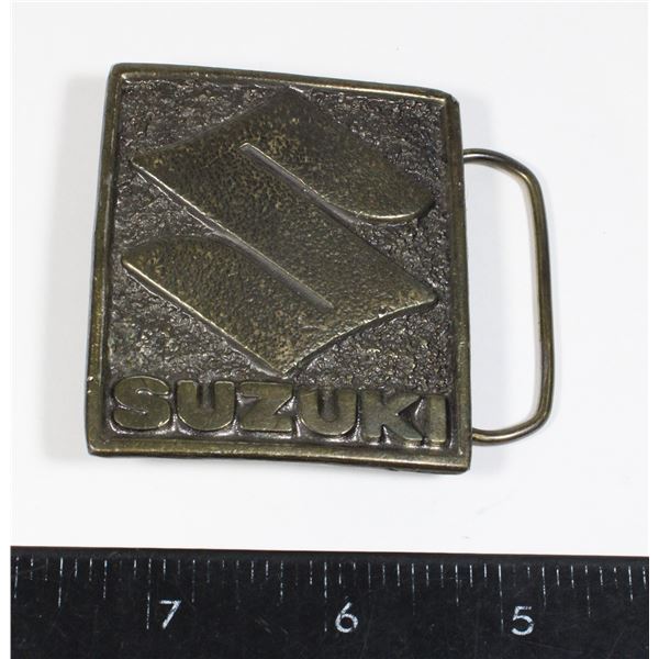 #1604 1975 Suzuki Brass Belt Buckle MM Limited