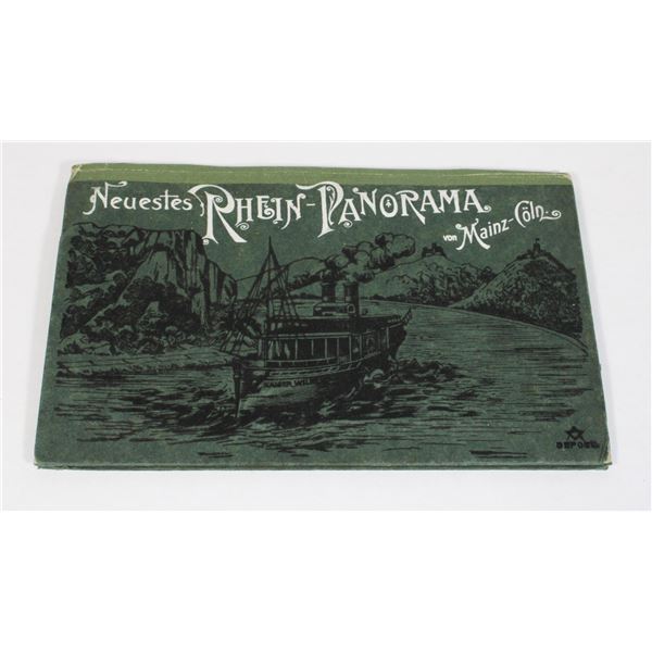#1612 Vintage German Rhein Panorama Postcard Map
