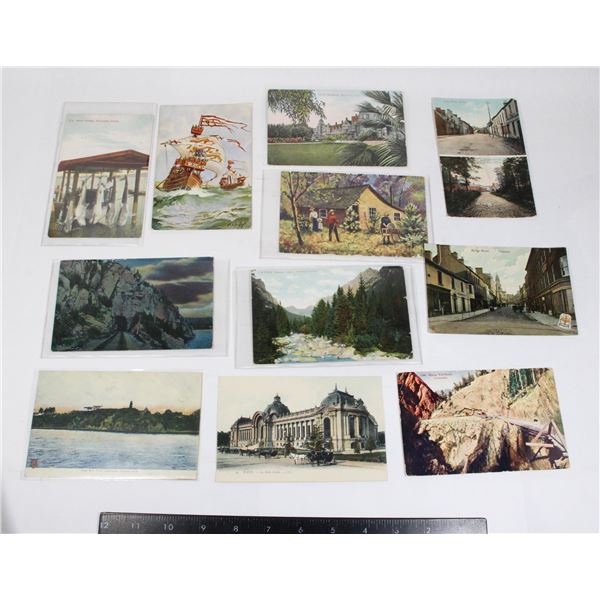 #1616 1900's 10 Vintage Colour Scenic Postcards