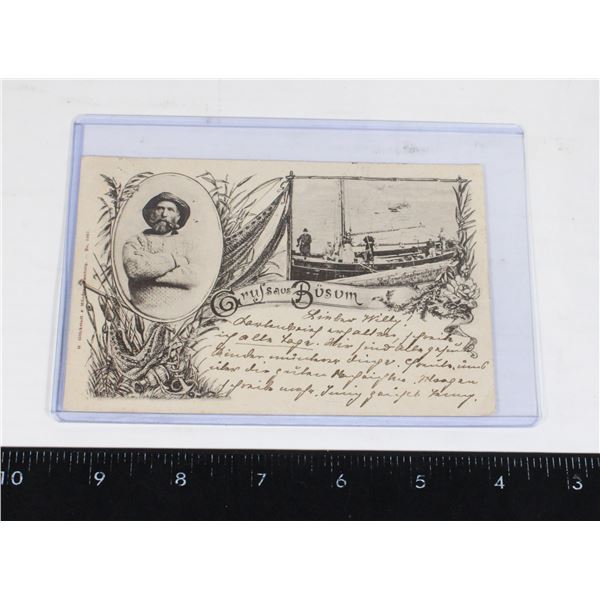 #1618 1912 German Ship Postcard Signed Reichspost