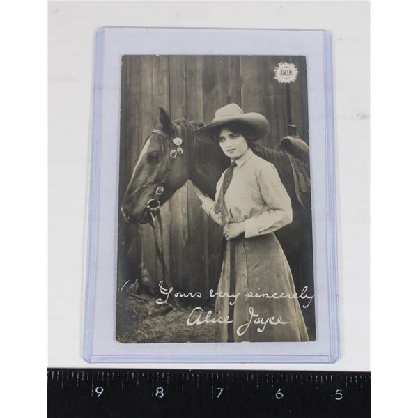 #1619 RPPC Cowgirl Cowboy Alice Joyce Post Card