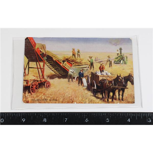 #1624 Postcard 1900's Thrashing Outfit Manitoba