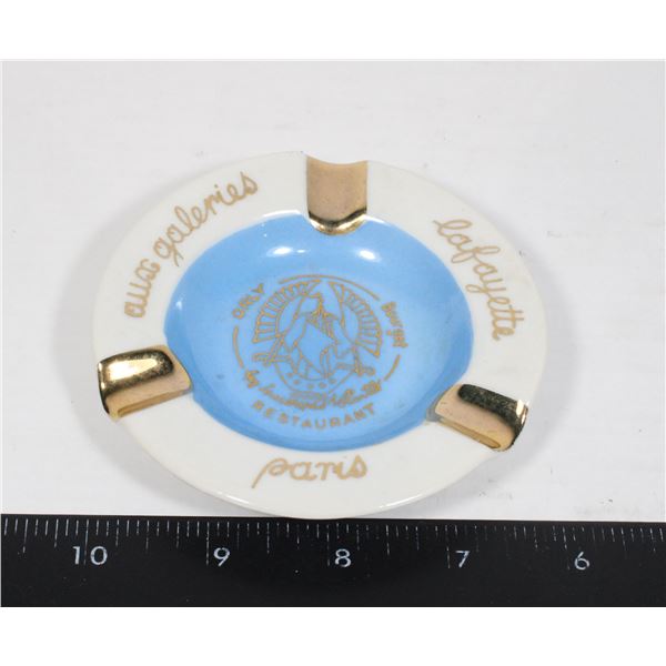 #1637 Paris Restaurant Lafayette Porcelain Ashtray