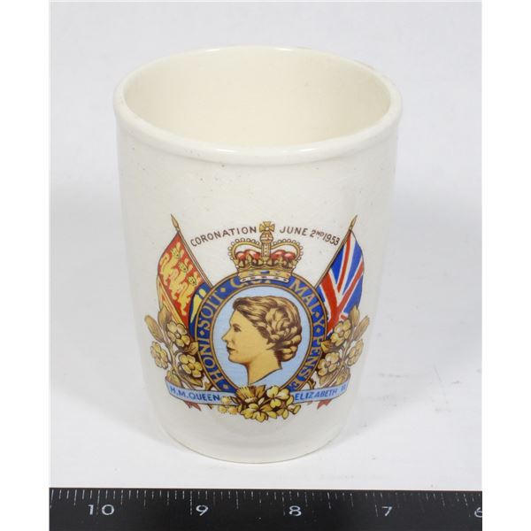 #1638 Porcelain 1953 Royal Coronation Cup QEII