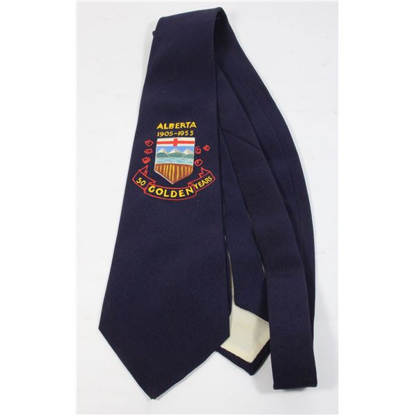 #1653 Vintage Mens Tie Alberta 1953 Golden Jubilee
