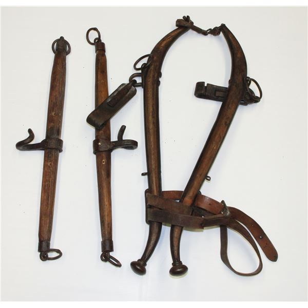 #1664 Antique European Horse Tack Equiptment