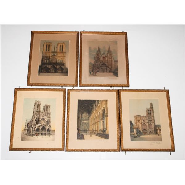 #1665 Lot of Signed Artwork Cathedral in Frames