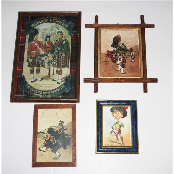 #1666 Lot of 4 Framed Scottish Pictures