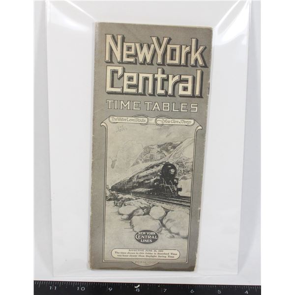 #1689 1931 New York Central Time Tables Railway