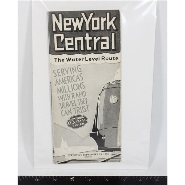 #1690 1935 New York Central Time Tables Railway