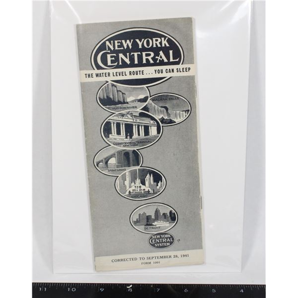 #1692 1941 New York Central Time Tables Railway