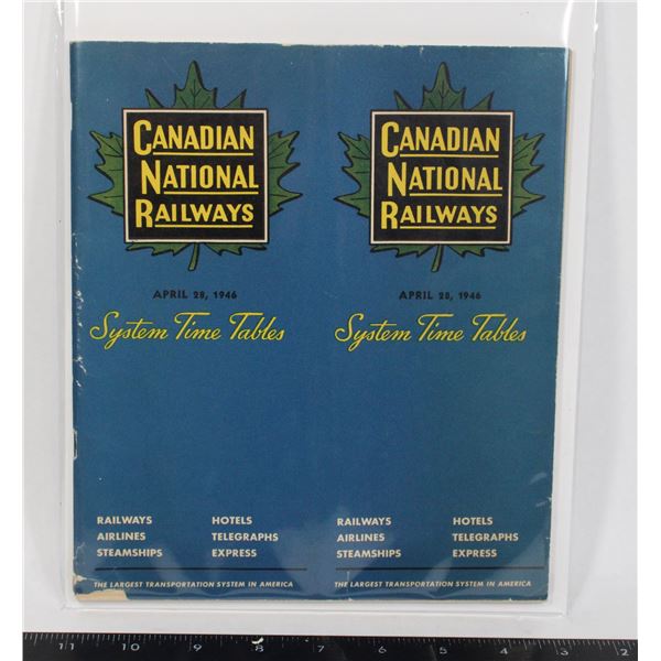#1693 1946 Canadian National Railways Time Tables