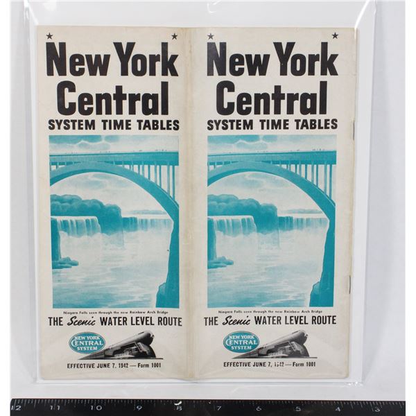 #1694 1942  New York Central Time Tables Railway