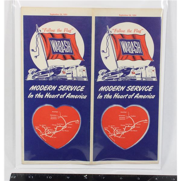 #1696 1954 Wabash Times Tables Train Railway