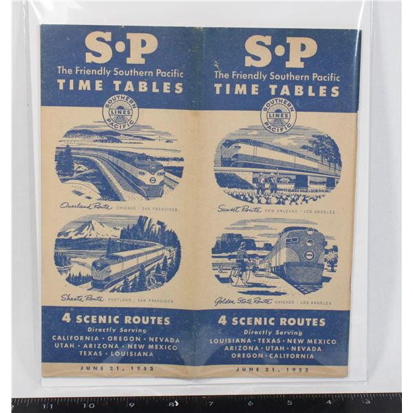 #1702 1953 Southern Pacific Lines Time Tables